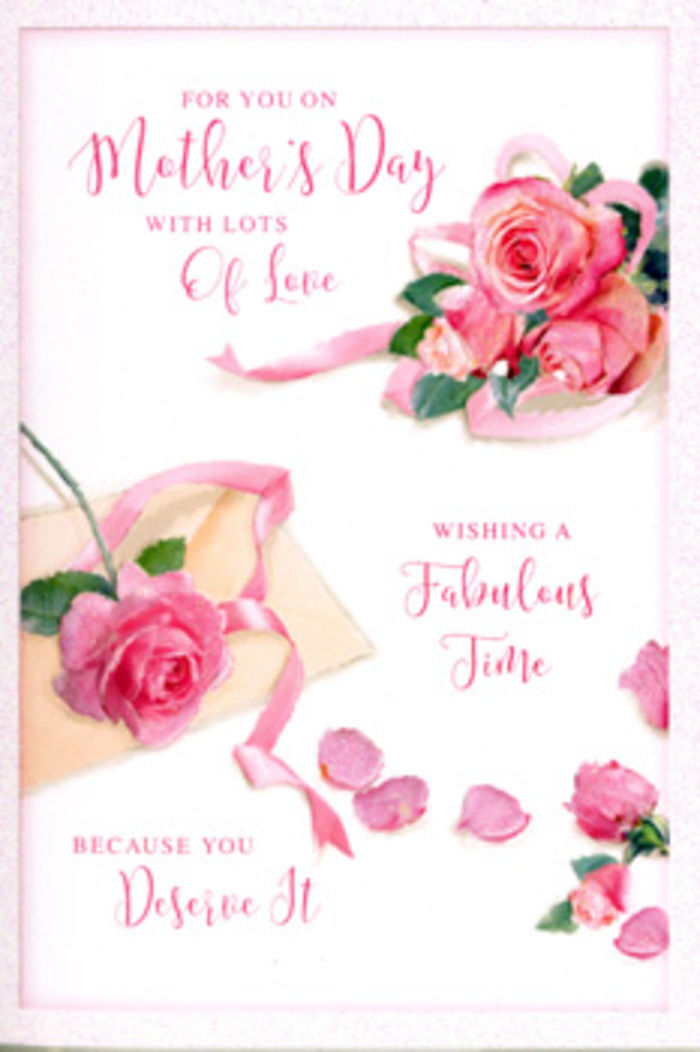 In this image, a Mother's Day card is styled as a refined floral vignette, much like the hand-crafted arrangements that arrive at front doors throughout Coulsdon. The card lies flat and fills the view, its background a gentle ivory tone that feels warm rather than stark. Across this soft canvas, pink roses are arranged in graceful clusters, some gathered into fuller groups, others trailing off with a lighter touch. Each rose is richly detailed: the petals overlap in tight spirals at the centres, then gradually unfurl into broader, ruffled edges, displaying a range of pinks from delicate blush to more saturated rose. The blooms appear fresh and velvety, with gentle gradients of colour and subtle shading that suggest both softness and volume, as if they had been plucked from a garden overlooking Woodmansterne Road. Scattered among the flowers are loose petals, placed at varying angles, their curves catching the light in small highlights that give a quiet sense of movement, as though the petals have fallen naturally over time. A slender ribbon, tinted in a harmonious pastel shade, winds in and out of the main rose cluster, forming loose loops rather than a rigid bow, adding an understated sense of celebration. A hand-lettered Mother's Day message, written in flowing script, sweeps across the open spaces of the card, its elegant lines echoing the curves of the petals and ribbon, so that the text feels intertwined with the floral imagery. The lighting remains soft and even, casting faint, diffused shadows that lend depth without drama. The card as a whole conveys warmth, tenderness, and quiet elegance, evoking the feeling of presenting a loved mum in Coulsdon with a beautifully arranged bouquet and heartfelt words on a peaceful spring morning.